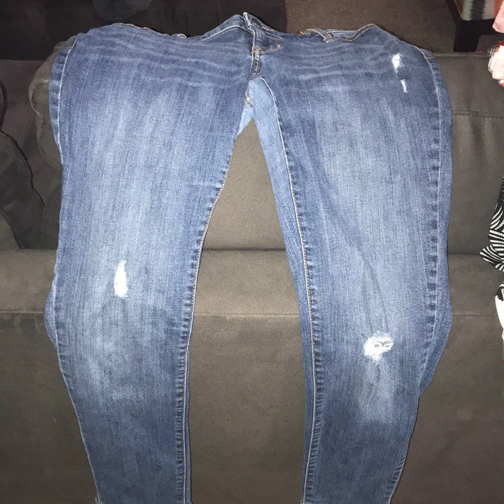 Old Navy Blue jeans with slits.